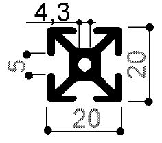 profili modulari 20x20